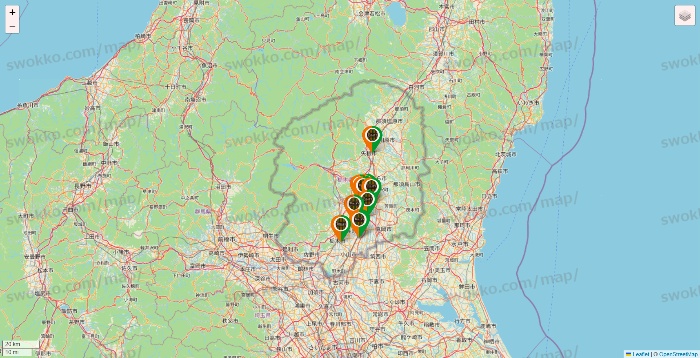 栃木県のタリーズの店舗地図
