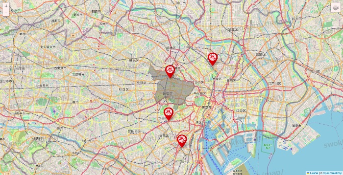 東京都の歌広場の店舗地図