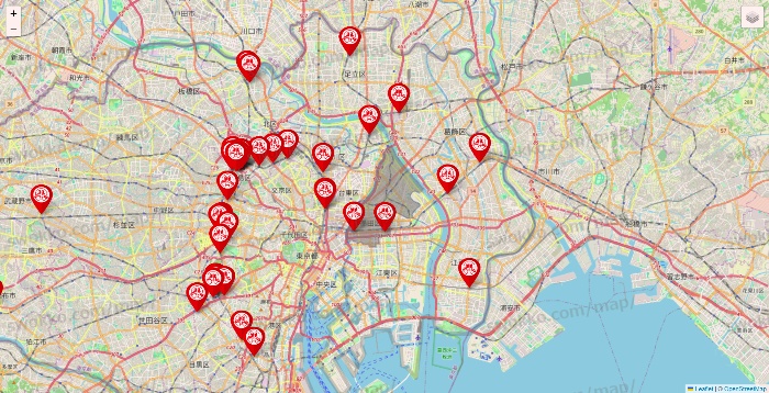 東京都の歌広場の店舗地図