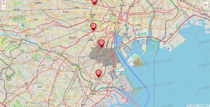 東京都の歌広場の店舗地図