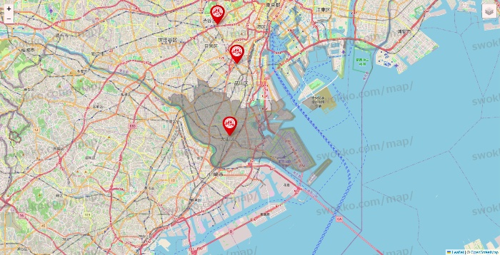 東京都の歌広場の店舗地図
