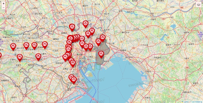 東京都の歌広場の店舗地図