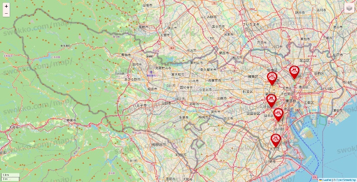 東京都の歌広場の店舗地図