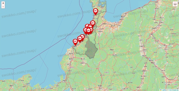 石川県のバロー（valor）の店舗地図