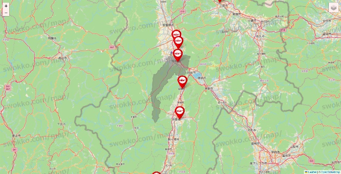 長野県のバロー（valor）の店舗地図