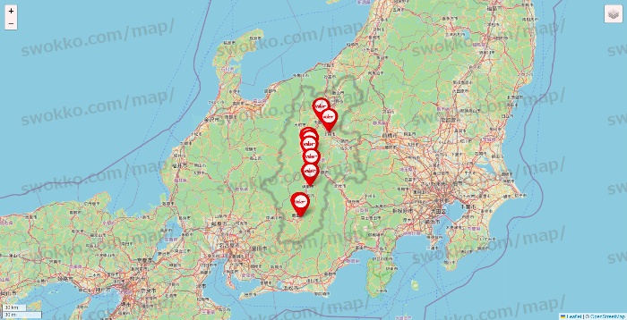 長野県のバロー（valor）の店舗地図