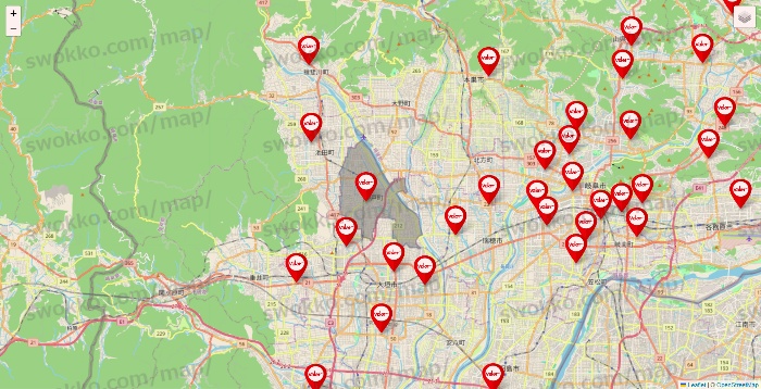 岐阜県のバロー（valor）の店舗地図