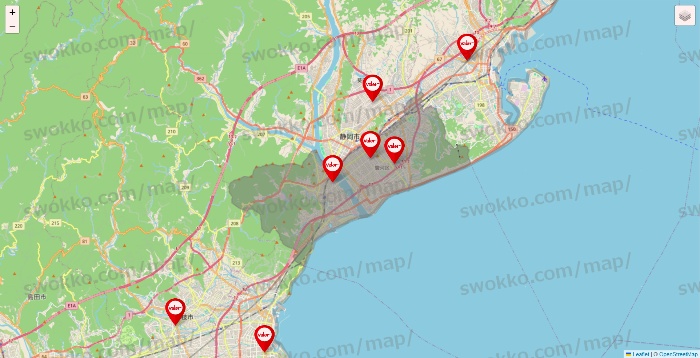 静岡県のバロー（valor）の店舗地図