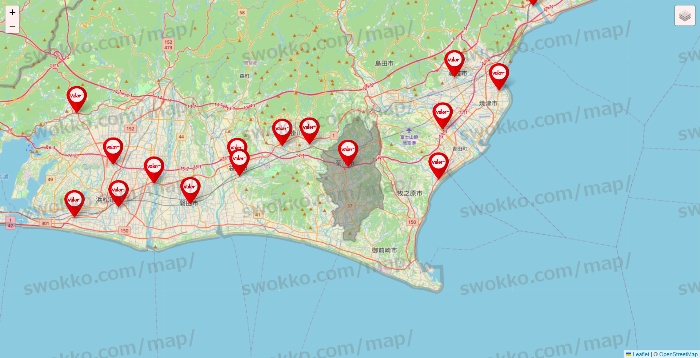 静岡県のバロー（valor）の店舗地図