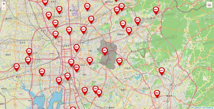 愛知県のバロー（valor）の店舗地図