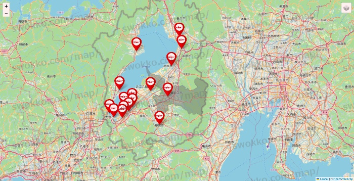 滋賀県のバロー（valor）の店舗地図