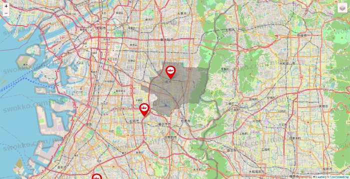 大阪府のバロー（valor）の店舗地図