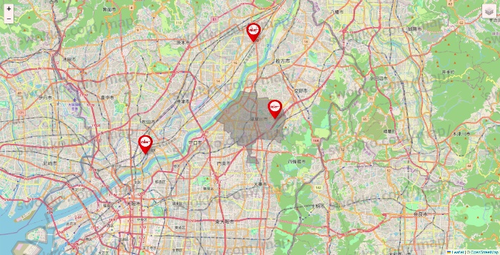 大阪府のバロー（valor）の店舗地図