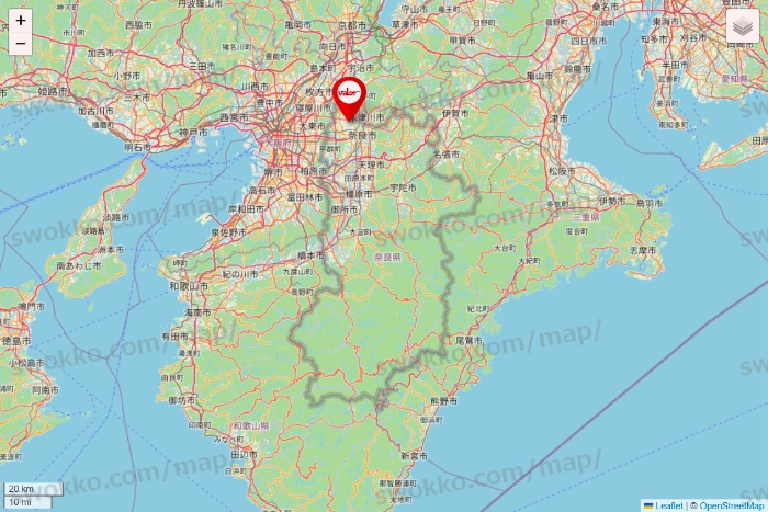 奈良県のバロー（valor）の店舗地図