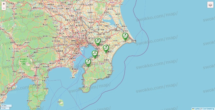 千葉県のヴァティー（VATI）の店舗地図