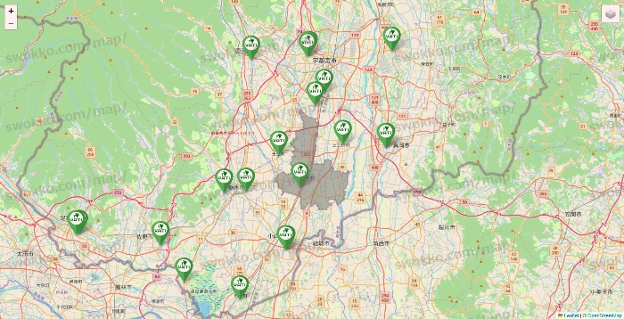 栃木県のヴァティー（VATI）の施設地図