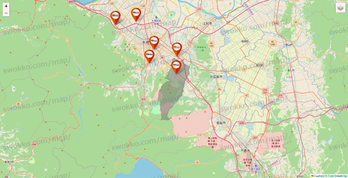 北海道のビバホームの店舗地図