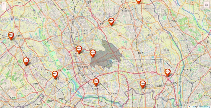 埼玉県のビバホームの店舗地図