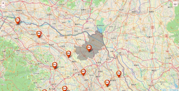 埼玉県のビバホームの店舗地図