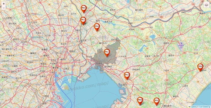 千葉県のビバホームの店舗地図