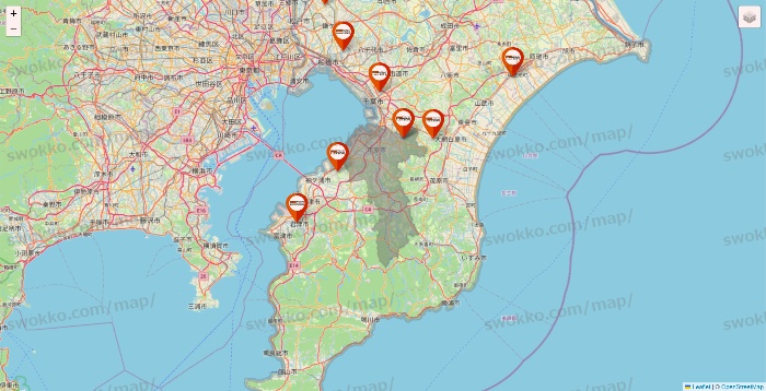 千葉県のビバホームの店舗地図