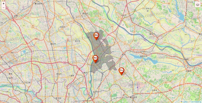 千葉県のビバホームの店舗地図