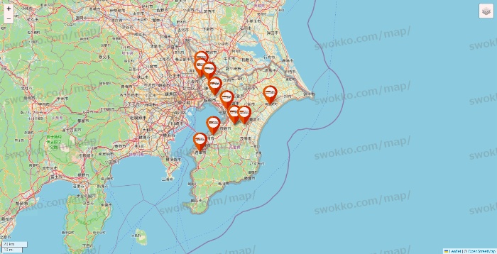 千葉県のビバホームの店舗地図