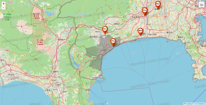 神奈川県のビバホームの店舗地図