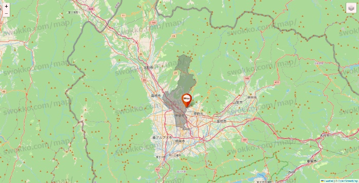 山梨県のビバホームの店舗地図