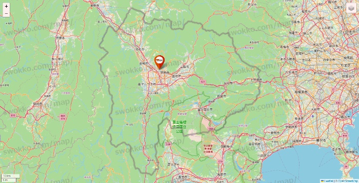 山梨県のビバホームの店舗地図