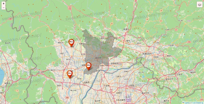 岐阜県のビバホームの店舗地図
