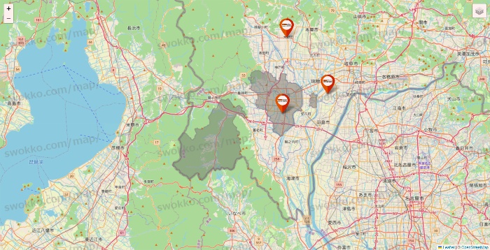 岐阜県のビバホームの店舗地図