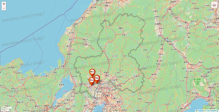 岐阜県のビバホームの店舗地図