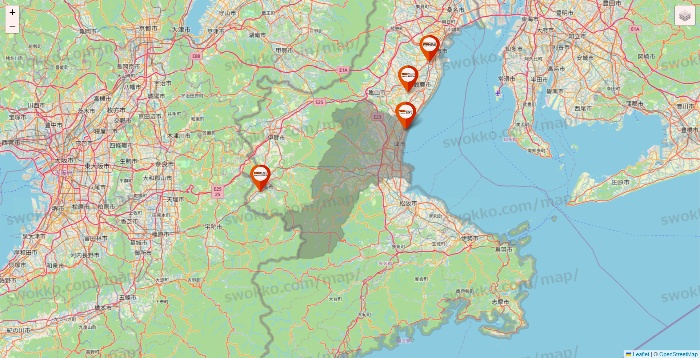 三重県のビバホームの店舗地図