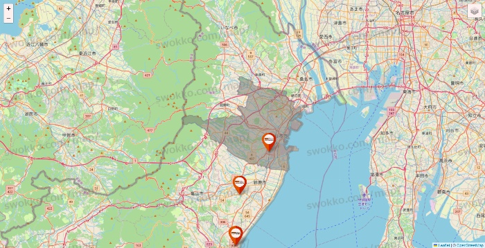 三重県のビバホームの店舗地図