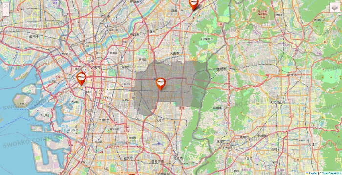 大阪府のビバホームの店舗地図