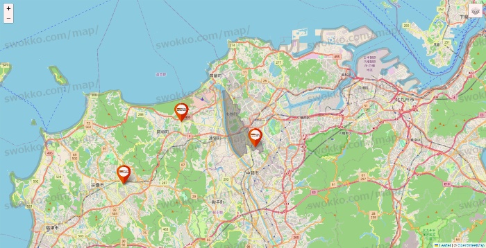 福岡県のビバホームの店舗地図