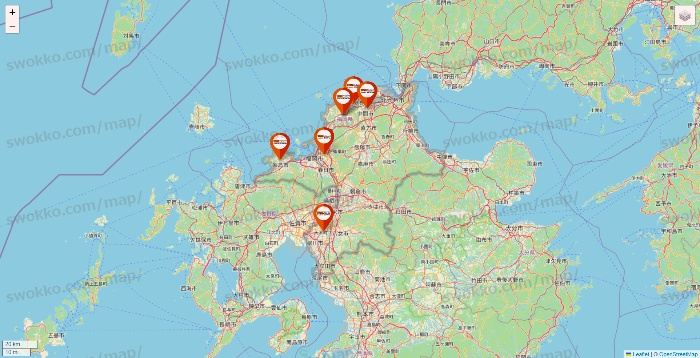 福岡県のビバホームの店舗地図