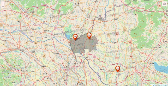 茨城県のビバホームの店舗地図