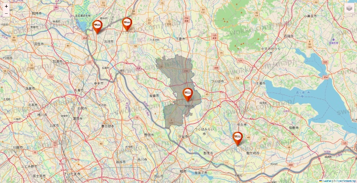 茨城県のビバホームの店舗地図