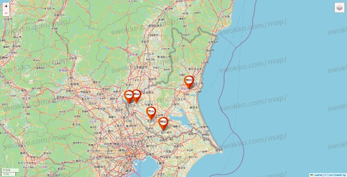 茨城県のビバホームの店舗地図