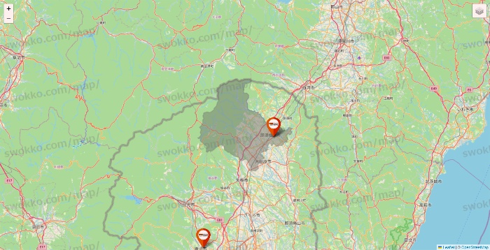 栃木県のビバホームの店舗地図