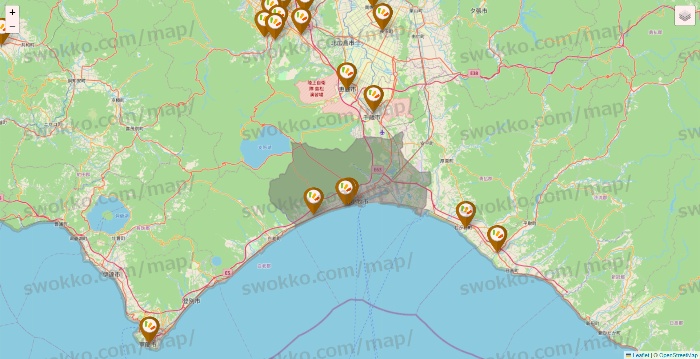 北海道のワッツ系列（ワッツ、ワッツウィズ、シルク、ミーツ、フレッツ、百圓領事館）の店舗地図