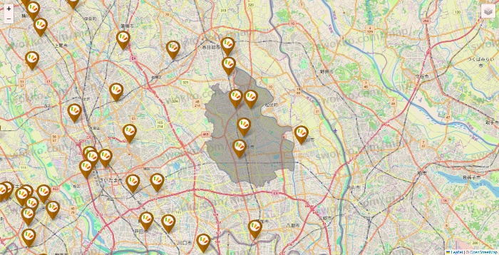 埼玉県のワッツ系列（ワッツ、ワッツウィズ、シルク、ミーツ、フレッツ、百圓領事館）の店舗地図