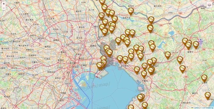 千葉県のワッツ系列（ワッツ、ワッツウィズ、シルク、ミーツ、フレッツ、百圓領事館）の店舗地図