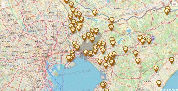 千葉県のワッツ系列（ワッツ、ワッツウィズ、シルク、ミーツ、フレッツ、百圓領事館）の店舗地図