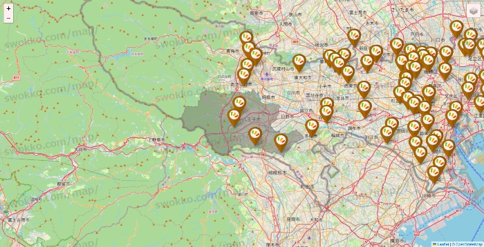 東京都のワッツ系列（ワッツ、ワッツウィズ、シルク、ミーツ、フレッツ、百圓領事館）の店舗地図