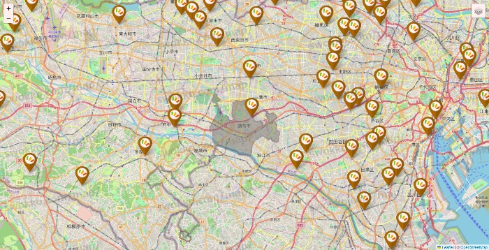 東京都のワッツ系列（ワッツ、ワッツウィズ、シルク、ミーツ、フレッツ、百圓領事館）の店舗地図