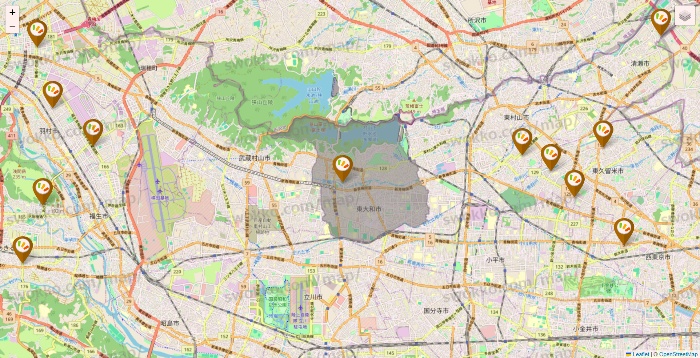 東京都のワッツ系列（ワッツ、ワッツウィズ、シルク、ミーツ、フレッツ、百圓領事館）の店舗地図