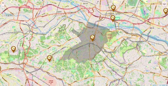 東京都のワッツ系列（ワッツ、ワッツウィズ、シルク、ミーツ、フレッツ、百圓領事館）の店舗地図